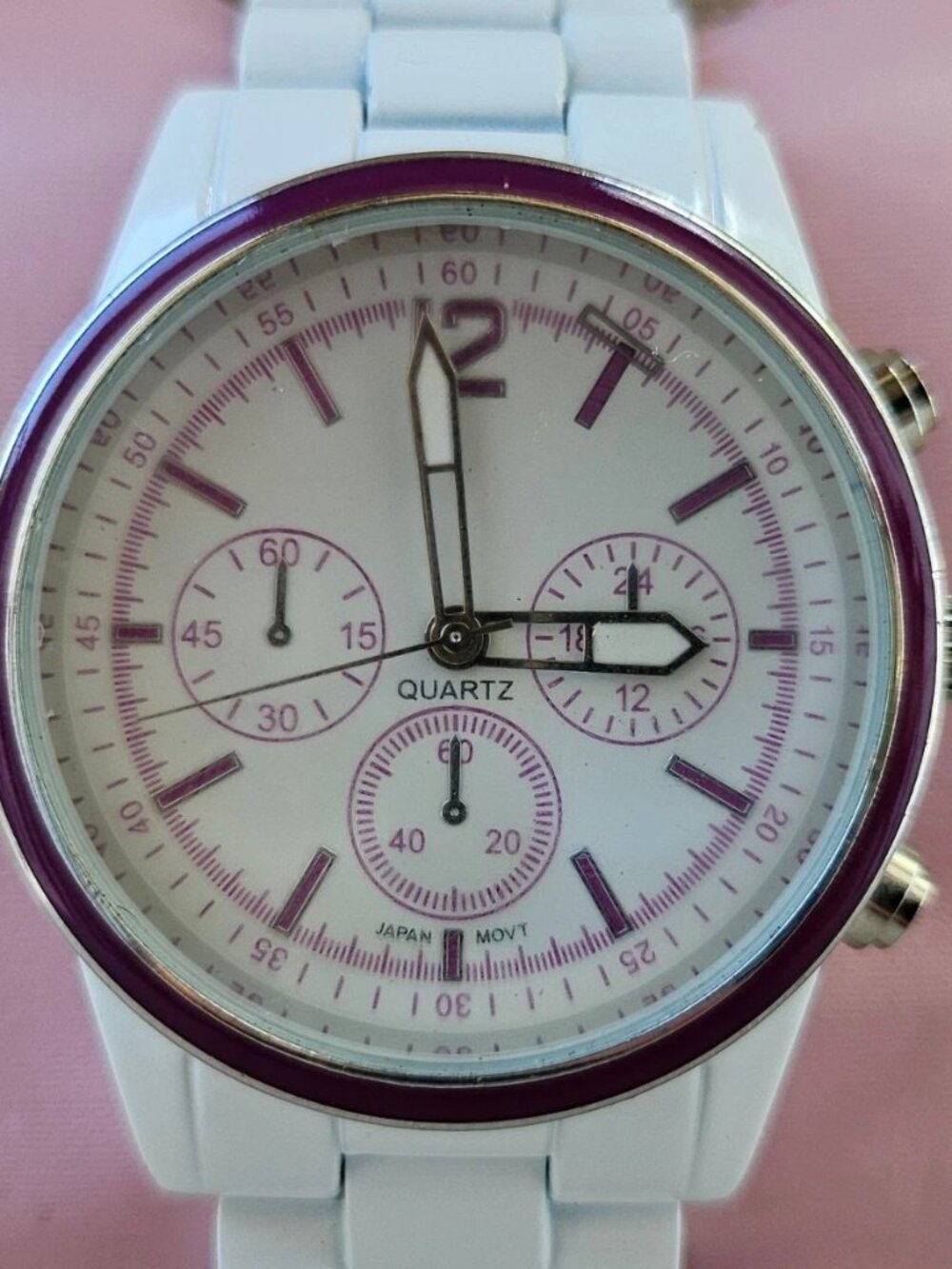 Fashion Wristwatch White Tone Metal Band Quartz Analog Wrist Watch Unbranded